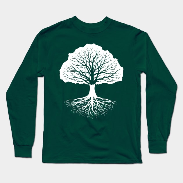 Living Oak White Long Sleeve T-Shirt by RudDesigns